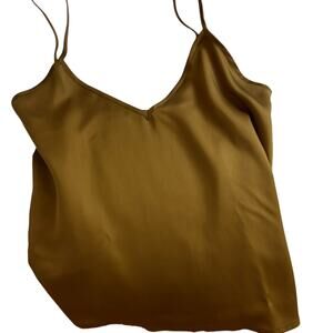 NWT $100 ANTHROPOLOGIE BAMBOO LOYCELL SATEEN ETTITUDE CAMISOLE TOP S chamomile